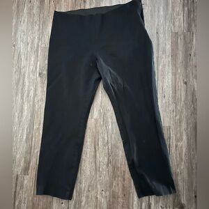 A New Day- Black capri work pants with side zipper and elastic waist band